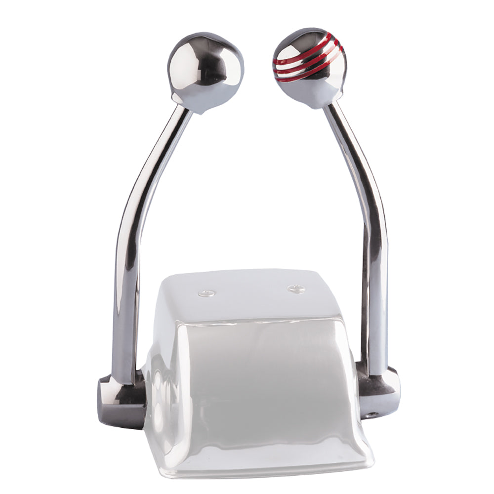 Schmitt Marine Standard Control Arm Set w/Red Throttle Knob Plain Shift Knob - Includes Arms Knobs Only
