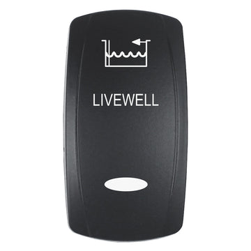 Pacer Actuator - 'LIVEWELL' f/V Series Contura Switches - Black - Laser Etched (Top/Bottom Light) [EV2LE-LVWL]
