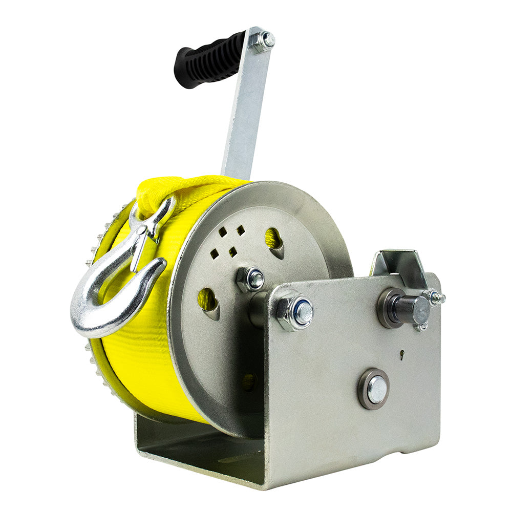 Powerwinch Utility Series Winch 3,200lb, 2 Speed, 11" Crank Arm - Zinc [21500-W-3200-11-Z-R]