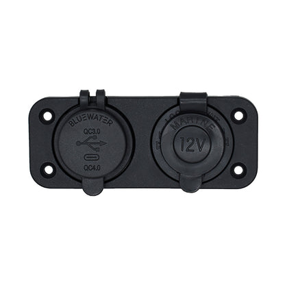 Bluewater Round Dual USB/USB-C Charger [3000-4001A]