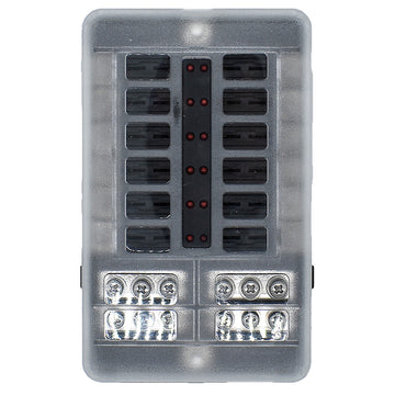 Bluewater 12 Position Fuse Block w/LEDs [3200-0001-012]