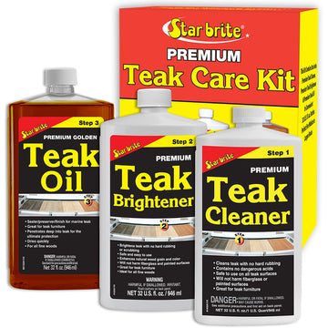 Star brite Premium Teak Care Kit - Step 1, Step 2,  Step 3 - 32 oz [81202]