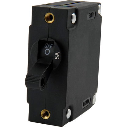 Egis A Series Black Toggle Panel Mount Circuit Breaker - Single Pole 5A [3211-05]