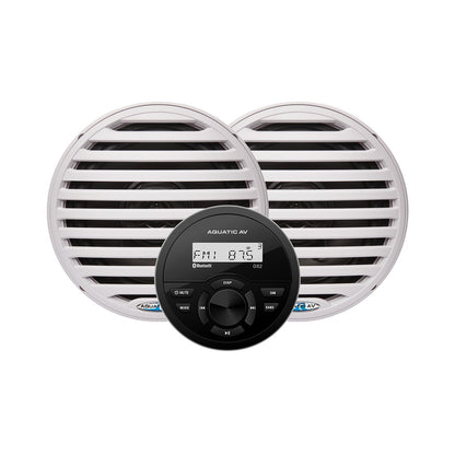 Aquatic AV GS2 Gauge Stereo  Pair of EC651 6.5" White Speakers [CK303]