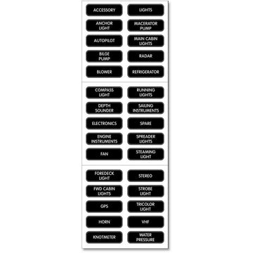 Blue Sea 8030 DC Panel Basic 30 Label Set [8030]