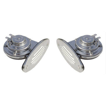 Schmitt Marine Mini Stainless Steel Dual Drop-In Horn w/Stainless Steel Grills High  Low Pitch [10055]