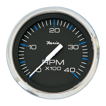 Faria Chesapeake Black 4" Tachometer - 4000 RPM (Diesel) [33742]