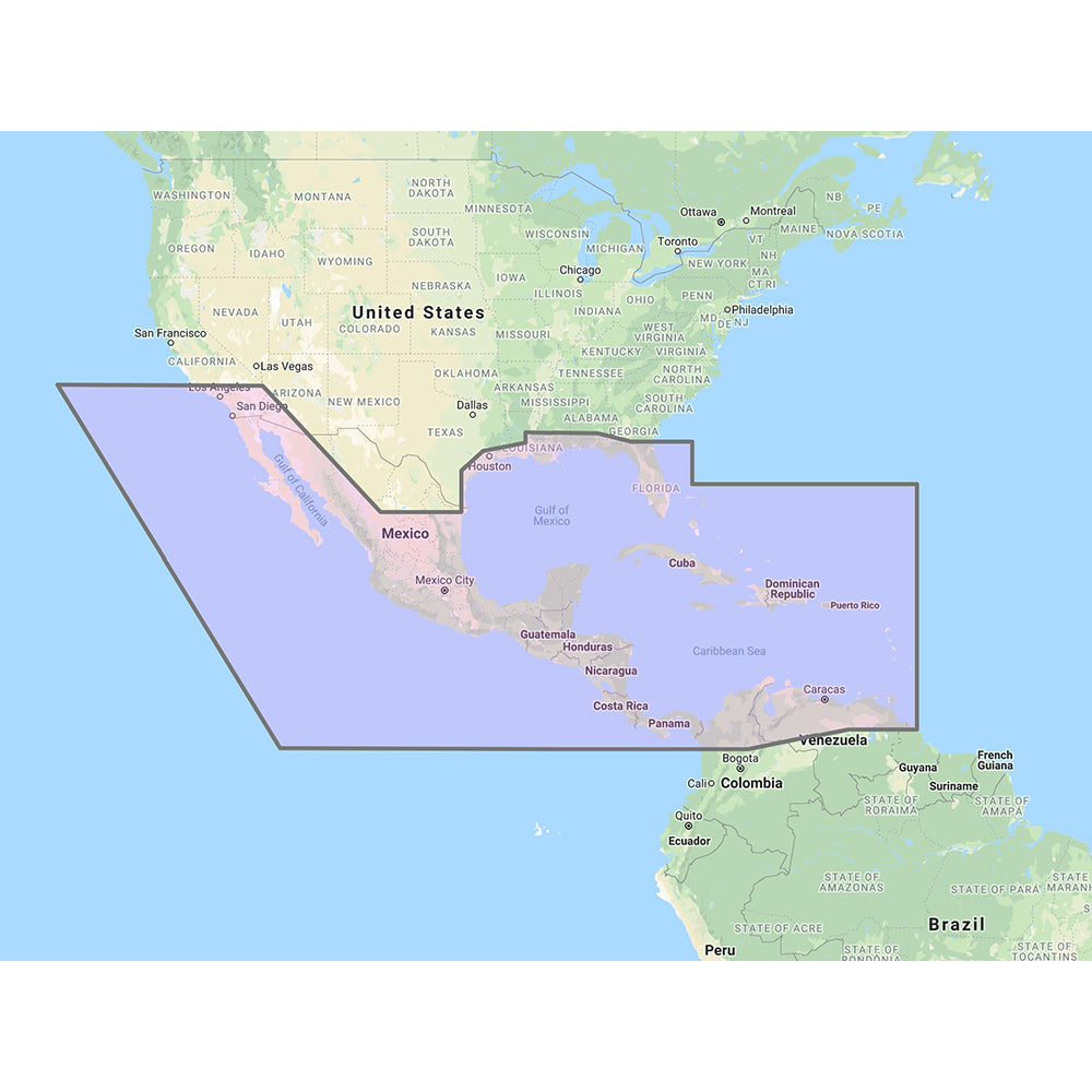 Furuno Central America, Caribbean Part of Mexico Vector Chart - 3D Data Standard Resolution Satellite Photos - Unlock Code