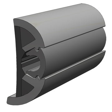 TACO SuproFlex Rub Rail Kit Gray w/Gray Insert - 2"H x 29/32"W x 80'L [V11-9990GRD80-2]