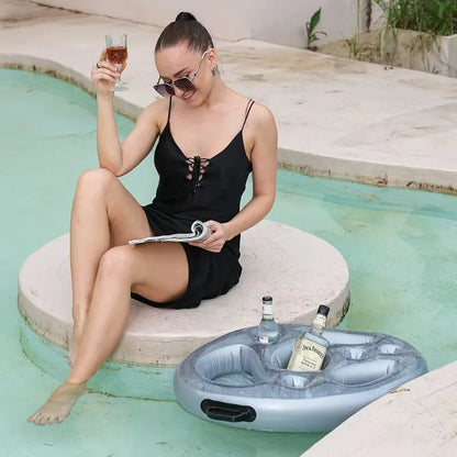 Inflatable water dining bar, ice bucket, pool party, drinks, food trays, porous drinks, cooling cup holders